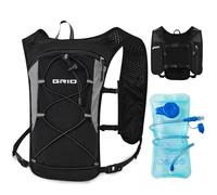 Running Vest for Women Men, Adjustable Chest Straps Running Hydration Vest with 1.5L Water Bladder, Lightweight Breathable Reflective Hydration Pack for Marathon, Trail, Hiking, Cycling (Black)