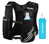 Running Vest for Women Men, Running Hydration Vest with 500ml Soft Flask & Touch-Screen Phone Pocket, Reflective Lightweight Hydration Backpack for Hiking with Adjustable Chest Waist Straps S