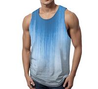 Running Vest Men Mens Rash Vest Short Sleeve Male Summer Beach Tank Tops Men Hawaiian Elastic Polyester 3D Printed Round Neck Pullover Sleeveless Shirts Man Causal Loose Gym Workout Bodybuilding Fitne