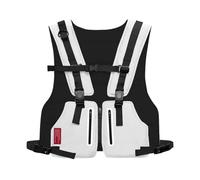 Running Vest Multi-Function Vest Chest Bag Adjustable Sport Fitness Protective Reflective Top Outdoor Fishing(White)