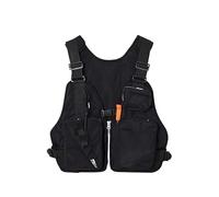 Running Vest Multi Pocket Vest Fisherman Adjustable Dual-Purpose Bag Men's and Women's Multi-Functional Fishing(Black,XL)