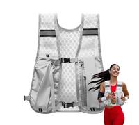 Running Vest - Reflective Visibility Fabric, Hydration Carrying System, Chestphone Support Gear, Lightweight Body Fit Organizer Pack Equipment Placement AI | For Night Jogging & Marathon Training