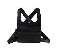Running Vest Three Layers Chest Bag Unisex Chest Rig Waistcoat Chest Pack Multi-Function Vest Backpack(Type 2)