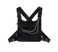 Running Vest Three Layers Chest Bag Unisex Chest Rig Waistcoat Chest Pack Multi-Function Vest Backpack(Type 1)