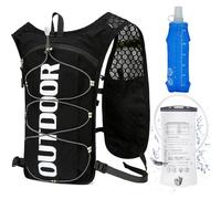 Running Vest with 1.5L Water Bladder & 500ml Soft Flask, Lightweight Adjustable 5L Hydration Backpack for Men & Women, Functional Hydration Vest for Marathons, Running, Cycling, Hiking