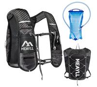 Running Vest with 1 Litre Hydration Bladder for Men and Women, Lightweight and Breathable Running Backpack with Reflective Stripes and 9 Handy Pockets (Phone Holder) - 5 Litre Capacity