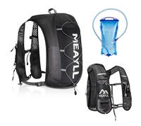 Running Vest with 1 Litre Hydration Bladder for Men and Women, Lightweight and Breathable Running Backpack with Reflective Stripes and 9 Practical Pockets (Mobile Phone Holder) - 5 Litre Capacity