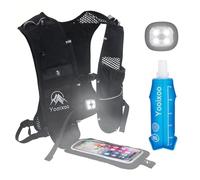 Running Vest With Lights Lightweight Breathable Running Backpack For Men & Women With Phone Holder/Soft Flask/Reflective Strips For Trail, Cycling, Hiking & Marathons Essentials