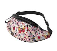 Running Waist Pack Insect Butterfly Bug, Waist Pack Premium Waistpacks Unisex Cycling Waist Bag for Fit Workout Fitness