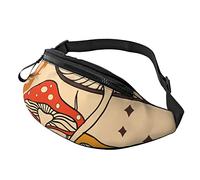 Running Waist Pack Lets Take Trip Mushroom, Waist Pouch Bag Adjustable Waistpack Elegant Sports Bum Bag for Activities Gym Outdoors