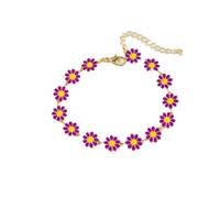 Running Watches for Men Creative Jewelry Small Collarbone Chain Bracelet Women's Temperament Painted Drop Glaze Flower Bracelet Forerunner 55 Watch (Purple, One Size)