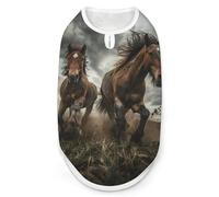 Running Wild Horses Print Pet Clothes T Shirt Pets Clothing Vests Tee Tops Dogs Costume Coat For Dog Cat M