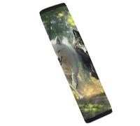 Running Wolf Funny Car Seat Belt Pads Soft Shoulder Seatbelt Pads Protector Car Interior Accessories