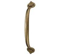 Runningfish 2Pcs Vintage Solid Brass Pulls, Antique Copper|Rustic Barn Door Grab Handles|Kitchen Cabinet Hardware Drawer Handle Pull (6.5 Inch, Bronze Tone)