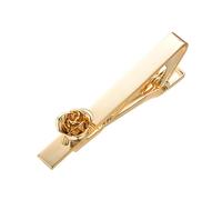 RunootPR Fun Tie Clips for Men Unique Silver Black Gold Cute Poker Pearl Rose Airplane Tie Bar Clip Party Wedding Holiday Novelty Jewelry with Box, 2.2, Brass, No Gemstone