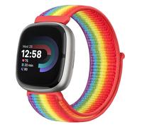 Runostrich Nylon Loop Straps Compatible with Fitbit Versa 4/Sense 2/Versa 3/Sense, Soft Breathable Sport Adjustable Replacement Band Women Man Wristband Accessories