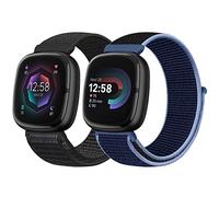 Runostrich Nylon Loop Straps Compatible with Fitbit Versa 4/Sense 2/Versa 3/Sense, Soft Breathable Sport Adjustable Replacement Band Women Man Wristband Accessories