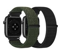 Runostrich Nylon Sport Strap Compatible with Apple Watch Strap 49mm 46mm 45mm 44mm 42mm Women Men, Adjustable Sport Solo Loop Bands for iWatch Series 10 9 8 7 6 5 4 3 SE2 SE Ultra 2 1, 2 Pack