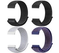 Runostrich Quick Release Nylon Watch Strap 18mm 19mm 20mm 22mm 24mm, Nylon Sport Loop Bands Replacement Strap Women Men, 4pcs