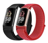 Runostrich Sport Loop Nylon Watch Straps Compatible with Fitbit Charge 6/Charge 5 for Women Men, Adjustable Breathable Replacement Soft Nylon Loop Wristband for Fitbit Charge 6/Fitbit Charge 5