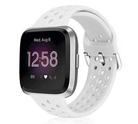 Runostrich Sport Strap Compatible with Fitbit Versa 2/Fitbit Versa/Versa Lite/SE, Soft Silicone Band Replacement Breathable Wristband Accessories for Smart Fitness Watch for Women Men (White)