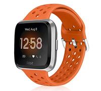 Runostrich Sport Strap Compatible with Fitbit Versa 2/Fitbit Versa/Versa Lite/SE, Soft Silicone Band Replacement Breathable Wristband Accessories for Smart Fitness Watch for Women Men (Orange)