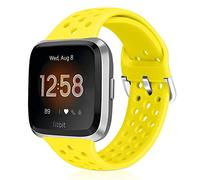 Runostrich Sport Strap Compatible with Fitbit Versa 2/Fitbit Versa/Versa Lite/SE, Soft Silicone Band Replacement Breathable Wristband Accessories for Smart Fitness Watch for Women Men (Flash)