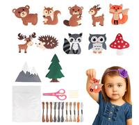 runpeak 12pcs Cute Animal Felt Kids Sewing Kit - Sewing Kit for Kids, Beginners DIY Craft, Educational Felt Materials, Handmade Ornaments Wild Animals, Cute Plush Forest Animals Series, Birthday Gift