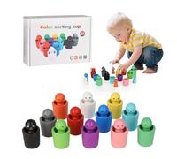 runpeak Colour Sorting Toys for Toddlers - Colour Sorting Sensory Toy for Early Learning, Stacking Cups Baby Set for Fun and Educational Play, Wooden Sorting Toy for 3+ Year Olds Color Matching