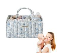 runpeak Nappy Caddy - Diaper Caddy Organiser, Stylish Baby Changing Basket with Removable Divider, Newborn Essentials, 15x10x7 Nursery Storage Bag for Mum to Be, Baby Shower Gifts (Floral Print 2)
