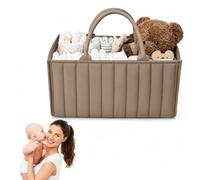 runpeak Nappy Caddy - Diaper Caddy Organiser, Stylish Baby Changing Basket with Removable Divider, Newborn Essentials, 15x10x7 Nursery Storage Bag for Mum to Be, Baby Shower Gifts (khaki