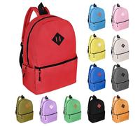 Runpig 12 Pack Backpacks in Bulk,17-inch Lightweight Bookbags for Elementary,Middle,and High School Students,Bulk Backpacks for Kids,Boys,Girls,Classroom,Travel,Gym Supplies,Assorted 12 Colors