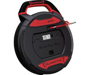 RUNPOTEC - GF3 Cable Puller | 20 m Cable Puller with Fibreglass Rod Diameter 3 mm | Shockproof & Splash-Proof Cable Pulling Aid | Includes 16-Piece Accessory Set & Digital Meter Counter