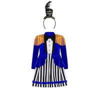 RUNQHUI Baby Girls Boys Halloween Ringmaster Costume Circus Showman Cosplay Party Fancy Dress with Top Hat Royal Blue Black 9-12 Months