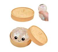 RUNQHUI Kids Japanese Squishies Easter Basket Stuffers Glitter Dumpling Mystery Box Kawaii Squishy Toys Colorful One Size