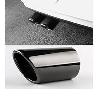 RunQiao 2pcs Car Exhaust Tail Pipe Rear Muffler Tip Chrome Stainless Steel End Trim 73mm (Black) for Audi A4 Q5