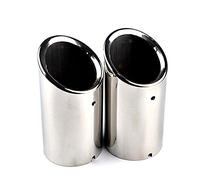 RunQiao 2pcs Car Exhaust Tail Pipe Tip Rear Muffler Stainless Steel Chrome End Trim 73mm (Silver) for Audi A4 Q5