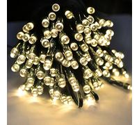 RunQiao 400 LED Solar Fairy String Lights 164ft/ 50m 8 Modes Outdoor Garden Waterproof Light for Trees Patio Fence Wedding Party Warm White with Remote USB Charging