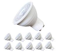 RunQiao GU10 LED Bulbs, 5W High Power LED Spot Lights, Super Bright (50W Halogen Bulbs Equivalent), AC 220-240V, Pack of 10 (Day White, 5W 36° Beam Angle)