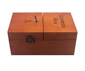 RUNQIN OUTDOOR Wooden Useless Boring Box, Broad Tricky Useless Box, Creative Adult Funny Gift Fun for Birthday Party, Leave Me Alone Machine Box