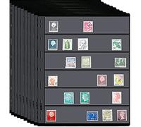 runrayay 10 Sheets Stamp Pages, 6 Rows Collector Stamp Album Page for Stamp Album Binder with Standard 9 Hole Binder Sleeves for Stamp Collectors