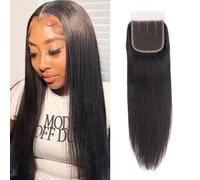 RUNRAYAY 14 Inch Kinky Curly Clip in Extensions, 3C 4A 100% Brazilian Remy Human Hair Clip Ins, Invisible & Scalp-Friendly, Natural Black Color (Straight)