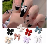 RUNRAYAY 160Pcs 3D Bow Nail Art Charms, 8 Colors Elegant Nail Studs Diamonds for Nail Accessories, Nail Jewelry Decoration for DIY Crafts Nail Decor