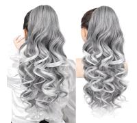 RUNRAYAY 26 Inch Ponytail Extension, Clip on Ponytails for Women, Long Curly Wavy Ponytail Extensions for Women, Synthetic Layered Pony Tails Hair Extensions T2-1001#