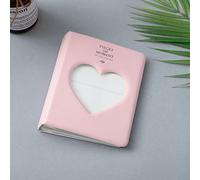 runrayay 3 Inch Mini Photo Album, 64 Pockets Kpop Photocard Holder Book, Hollow Out Photo Card Binder Mini Kpop for Fujifilm Instax Camera - Pink