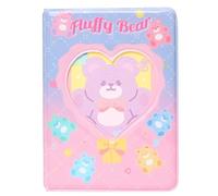 runrayay 3 Inch Mini Photocard Album, Purple Heart Hollow Photo Holder, Kpop Photocard Binder for Fujifilm Instax Camera, 40 Pockets