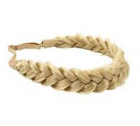 RUNRAYAY 3 Strands Wide Messy Braided Headband with Teeth Synthetic Hair Plaited Headband High Elasticity Braids Fishtail Braided Hair Band Hairpiece for Girls Women - Blonde A012
