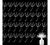 RUNRAYAY 50Pcs Acrylic Crystal Flower Branches, Clear Artificial Bead Drop Bouquets, Glitter Floral Acrylic Picks Arrangement for Wedding DIY Crafts Home Easter Decor