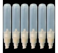 RUNRAYAY 5Pcs Refillable Acrylic Paint Markers Set, 10mm Empty Acrylic Markers White Refillable Paint Pen Tilted Head Fillable Pen for Oil Water Ink Art Kit