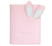 runrayay 64 Pockets PU Leather Photo Album, Pink Rabbit Kpop Photocard Binder Name Card Holder, 3 Inch Mini Film Photo Album Compatible with Fujifilm Instax 7S 8 9 11 70 90 Instant Camera